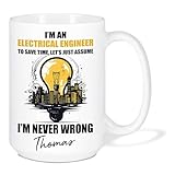 LASNECK Customized Electrical Engineer Cup With Name, Personalized New Engineer Coffee Mug, Electrical Engineer Appreciation Mug, I'm Never Wrong Cup, Graduation Mug Gifts For Engineer