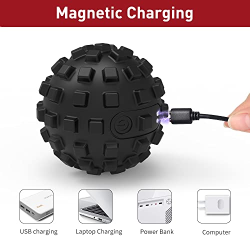 Levett Vibrating Massage Balls 16 Vibration Pulse Deep Tissue Massage Physiotherapy Exercise Ball For Muscle Pain Relief,Trigger Point Tender Points,Myofascial Release,Waterproof Rechargeable - Black #TOP7