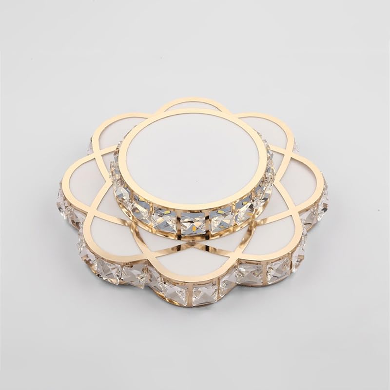 Lustre luxe cristal dore design fleurs pour eclairage couloir