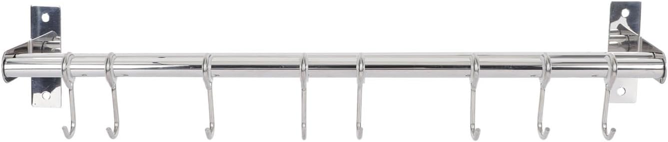 MAGICLULU 304 Stainless Steel Wall-Mounted Kitchen Hook Multi-Functional Utensil Rack No Drill Storage Solution for Cooking Utensils and Mugs Modern Kitchen Organizer