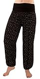 FASHION YOU WANT Damen Sommerhose Pumphose Haremshose mit kleinem Paisleymuster Größe 34/36 bis Größe 48/50 verfügbar Leichte Haremshose (42/44, Anker schwarz)