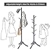 VASAGLE Solid Wood Coat Rack, Free Standing Tree-Shaped Coat Rack with 8 Hooks, 3 Height Options, for Clothes, Hats, Bags, Living Room, Bedroom, Home Office, Gray URCR01GY
