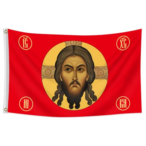 Jesus Imperial Gonfalon Christ Religion Faith Face Imperial Russian Flag 3 * 5 ft Flag tapestry Outdoor House Yard Flag Christ Gifts Banner