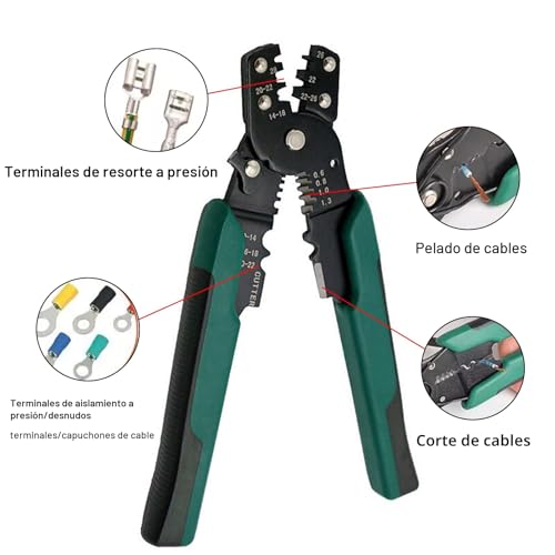 Miniatura 4 de Crimpadora Terminales, Herramientas De Crimpado, Alicates De Crimpado, Crimpadora Alicates De Terminales, Engarzadora De Terminales, Cortador De Cable Alicate Pelacables Alicates, Crimpadora 3 En 1