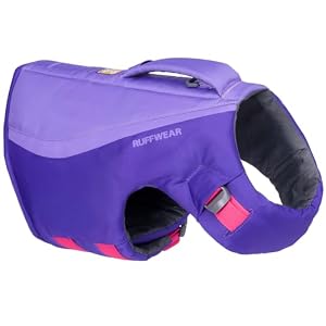 Ruffwear, Float Coat Dog Life Jacket, Premium Buoyancy Swim Vest with Lift Handle, Secure Fit & Reflective Trim, Adjustable Flotation for Swimming, Boating, & Outdoor Adventures, Purple Lily, Large