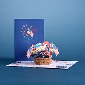 Lovepop Americana Basket Pop-up Card – Fourth Of July – Handcrafted 3D Pop-Up Greeting Card – Fourth Of July Celebration Card, 5 x 7” Lovepop Americana Basket Pop up Card–Fourth Of July–Handcrafted 3D Pop Up Greeting Card–Fourth Of July Celebration Card 5 x 7