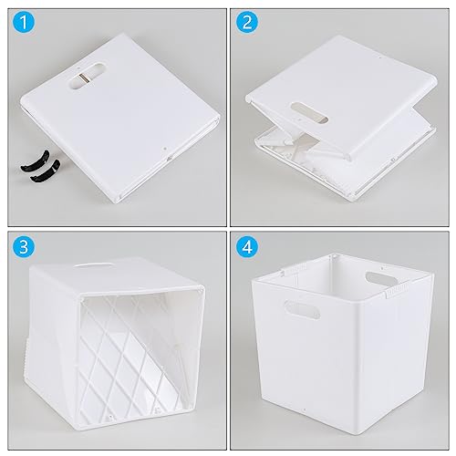 Panier de rangement plastique blanc lot de 6 bac de tri pour meuble et etagere - 5