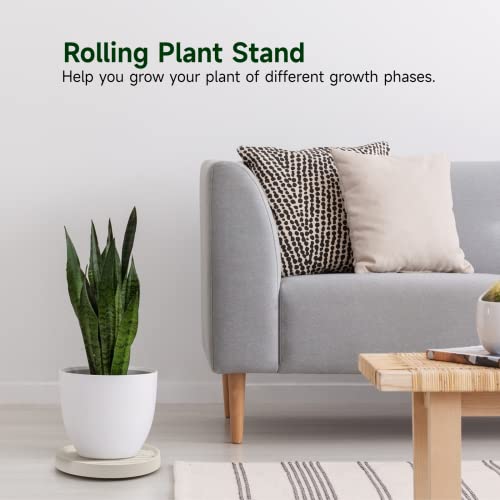2 Packs Rolling Plant Caddies, Heavy Duty Plant Caddy With Hidden Wheels, Rolling Planter Caddies With Wheels, 360° Rolling Plant Roller Base With Casters, Beige #TOP1