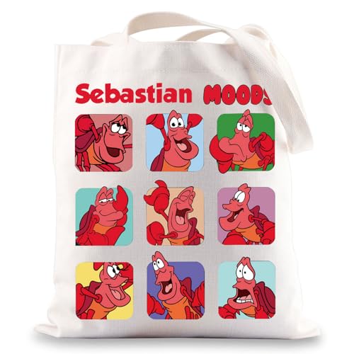 Bolso tipo tote Sebastian Crab para fans de Sebastian, bolso de hombro con diseños de estados de ánimo de Sebastian, merchandising oficial de Sebastian miniatura 1