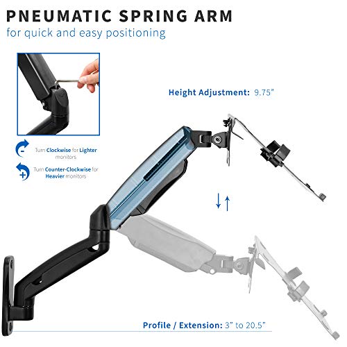 VIVO-Height-Adjustable-Pneumatic-Extended-Arm-Laptop-Wall-Mount-Full-Motion-Articulating-Notebook-Tray-Fits-10-to-156-inch-Screen-Black-MOUNT-V001GL