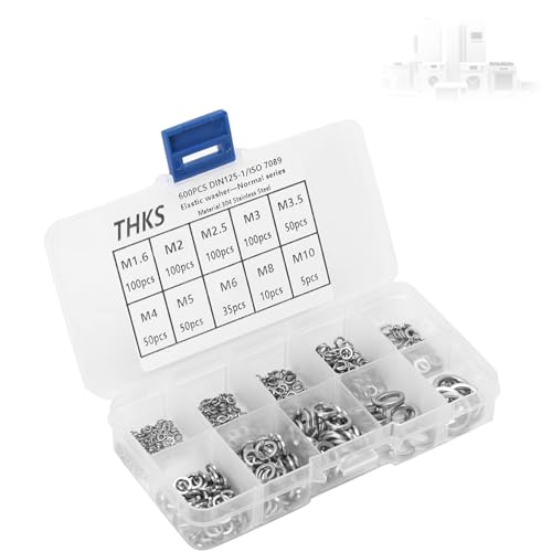 600-teiliges Edelstahl-Dichtungs-Federpolster-Sortiment-Set – Langlebige Hardware für Bessere Befestigung – Perfekt für Elektrische Verbindungen – Langlebige Nutzung – Mehrere