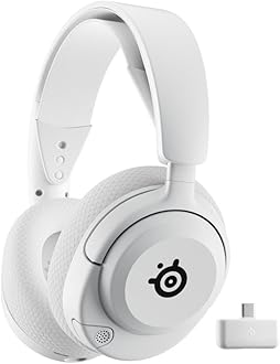 SteelSeries Arctis Nova 5 Wireless - Gaming Headset for PC, PS5, PS4, Switch, Mobile - White - 100+ Audio Presets - Neodymium Magnetic Drivers - 60H Battery - 2.4GHz or BT - ClearCast Gen2.X Mic