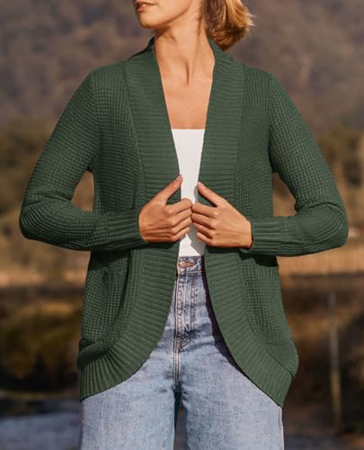 ZESICA Women's Fall Winter 2025 Long Sleeve Open Front Casual Lightweight Soft Knit Cardigan Sweater Outerwear2