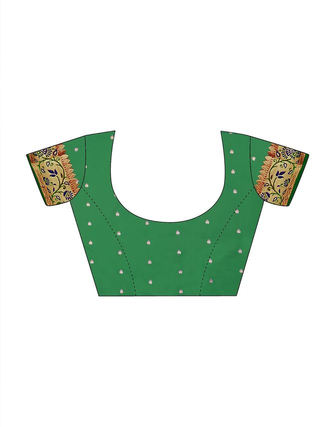 Satrani Banarasi Damen Jacquard Seide Sari mit Ungenähter Bluse