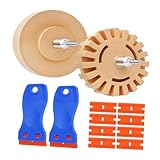 Oshhni Aufkleberentferner-Werkzeug, Radierscheibe mit Bohradapter, Set zur Entfernung von Aufklebern und für Wohnmobile, Fahrräder, Fahrzeuge und