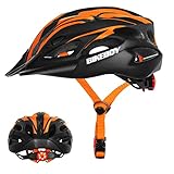BIKEBOY Adult Bike Helmet with Light, Bicycle Cycling Helmet with Rear Light for Adjustable Size with Sun Visor Mountain Road Bicycle Cycling Helmet for Adults Men/Women