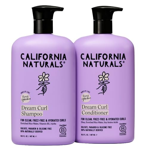 California Naturals Dream Curl Shampoo & Conditioner Set, Hydrating Curl Care for Soft Bouncy Frizz-Free Curls, For Women & Men, Natural, Vegan, Cruelty, Paraben & Sulfate Free, Color Safe, 16.5 oz