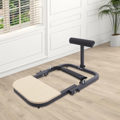 Machine de musculation des hanches pliable avec 2 bandes de résistance - Appareil Hip Thrust pliable pour entraînement des fessiers à la maison - Charge maximale : 150 kg - Plate-forme de pied – vue 3