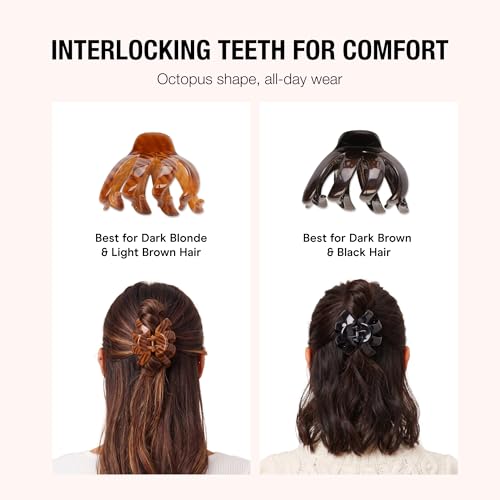 Scunci by Conair jaw claw clips - hair accessories for women - claw clips for thick hair - claw clip - Black & Tortoise- 2 Count - image 3