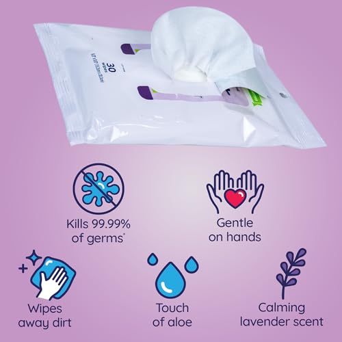 Image of Wet Ones for Pets Antibacterial Calming Dog Wipes with Chamomile and Lavender Scent - Kills 99.99% of Germs, Durable Disposable Paw Wipes for Pets, 30 Count