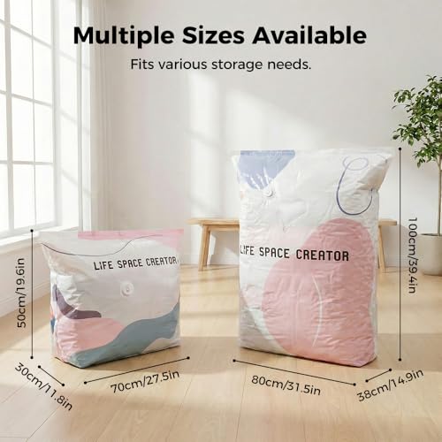 Bolsas de almacenamiento al vacío para ropa, edredones, mantas, 3 sacos de compresión resistentes, no necesita bomba, sello hermético que protege la ropa de cama del polvo y la humedad