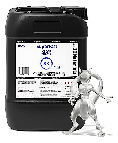 Superfast 8k Resina Para Impresora 3d, Lavable Con Agua, Impresión De 50um En 0,5 Seg, Fabricada En Corea Por 3dmaterials 5000g, Transparente Superfast 8k Resina Para Impresora 3d, Lavable Con Agua, Impresión De 50um En 0,5 Seg, Fabricada En Corea Por 3dmaterials 5000g, Transparente