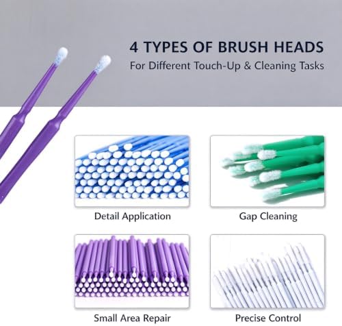 400 pcs 4 Sizes Touch Up Paint Brushes for Auto Paint Chip Repair — 사진 4