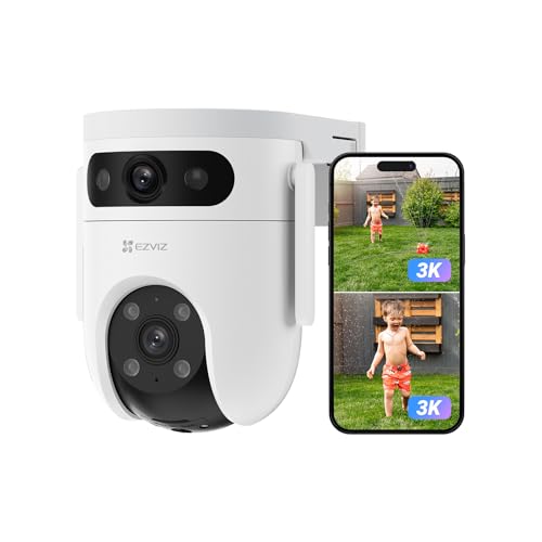 EZVIZ H9C 3K+3K Caméra Surveillance Wifi Extérieure à Double Objectif, 360° PTZ camera, Suivi...
