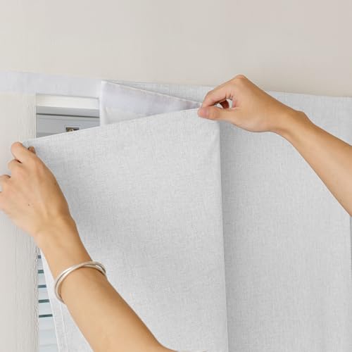 100% Self Adhesive Blackout Curtains- Stick on Curtains Shades Window