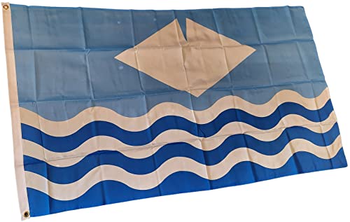 NWFlags Isle of Wight Flag 5ft x 3ft 75d Premium Polyester Suitable For Flagpoles, Multicolor