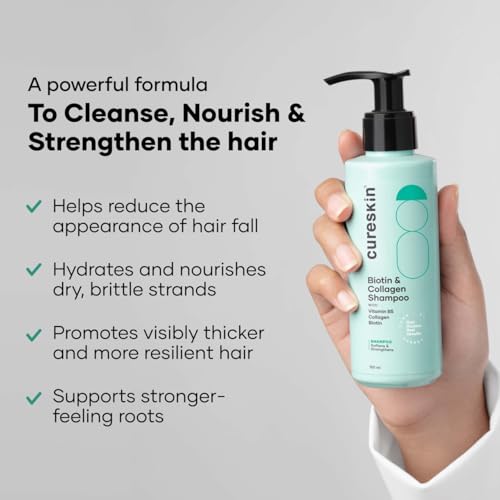 Image of Cureskin Biotin & Collagen Vitamin B5 Glycolipids Shampoo: Strengthen Hair, Reduce Hairfall & Repair Damage