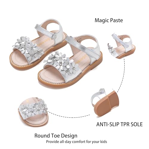 Image of Kiderence Toddler Flower Girl Sandals Open Toe Dress Shoes Wedding Party