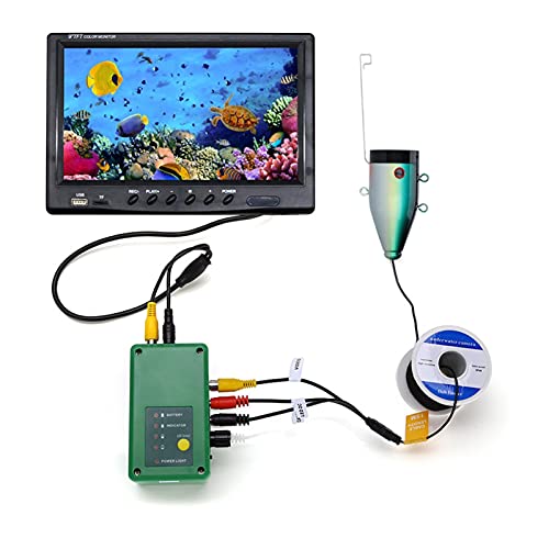 Cámara de pesca submarina HD 1080P Grabación de Fish Finder Cámara de pesca submarina 15pcs Blanco LE DS + 15pcs IR LE Ds HD Cámara de pesca con tarjeta 16G. Para pesca en lago, barco y hielo(F9AD-2L-