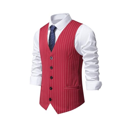 Men's Formal Suit Vest Mens Pinstripe Business Suit Vest Men's 5 Button Formal Vest Under Suit Single Breasted Vest3