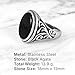 Men’s Stainless Steel Ring with Black Agate Stone – Statement Rings for Men | Durable Mens Jewelry, Anillos para Hombre, Fashion Pinky Ring (1-Engraved, 10)