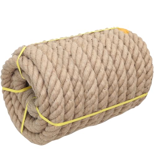 Natural Jute Rope, 2 Inch x 50Ft - Heavy Duty, Swing, Tug of War, Nautical & Hammock Rope