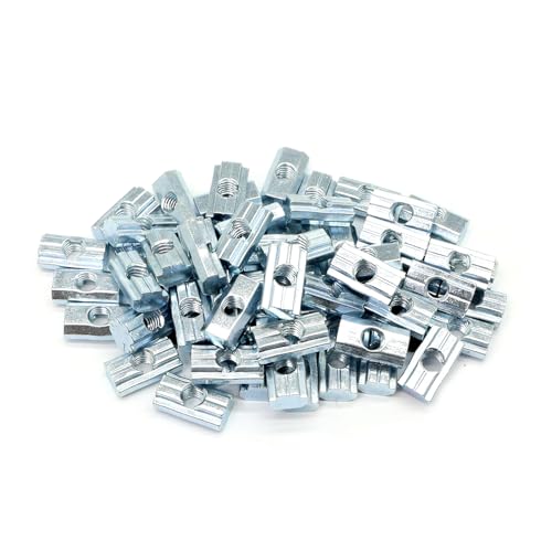 BLCCLOY 100Pcs 25 & 10 Series Aluminum Extrusion Profile M6 T-Slot Slide Nuts Hardware for 1 Inch x 1 Inch 1" 1010 1020 2525 2550 Extruded Aluminum Fastener Accessories