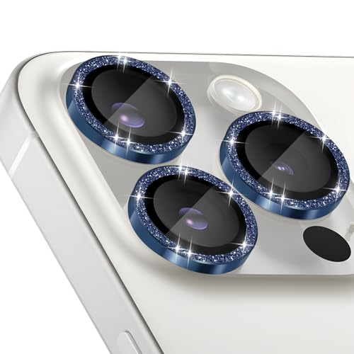 Anneau protection objectif iPhone 15 Pro : l'élégance du bleu foncé pour sécuriser vos photos