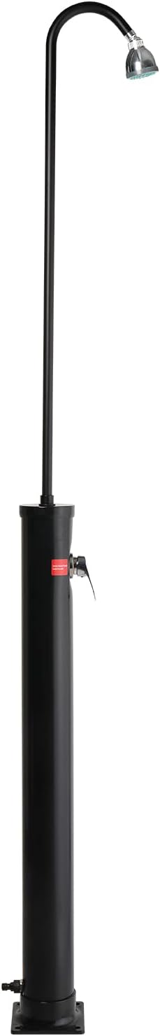 VINGLI 2.3 Gallon Solar Heated Shower, 7FT Pool Solar Shower Kit with Shower Head for Outdoor Backyard Poolside Beach Pool Spa,Black