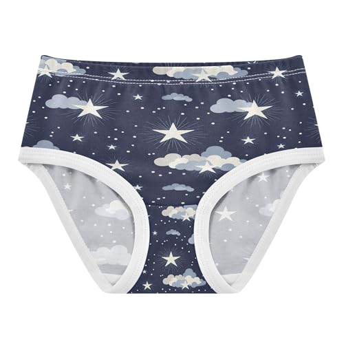 Joisal White Stars Clouds Navy Blue Cute Panties Girl Toddlers Underwear Floral Cotton Florals Briefs Undies Kids 5T
