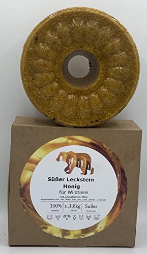 Wildlutscher Leckstein Honig | Extra Harter Wild- Leckstein | Wildbindendes Lockmittel| für Schwarzwild, Rotwild und Raubwild. |Wochenlange Nutzungsdauer | 1,8 kg (14,95 €/kg)