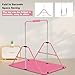 Jivifao Gymnastics Bar for Kids, Adjustable Height Gymnastic Horizontal Bars with Mat, Folding Gymnastic Training Monkey Bars, Junior Expandable Training Kip Bar for Home