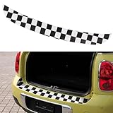TOMALL Rear Bumper Protector Sticker Compatible with Mini Cooper R60 Anti-Collision Strip Trunk Threshold Decal Car Trunk Door Edge Trims Vinyl Sticker Exterior Accessories for Car (Checkered)