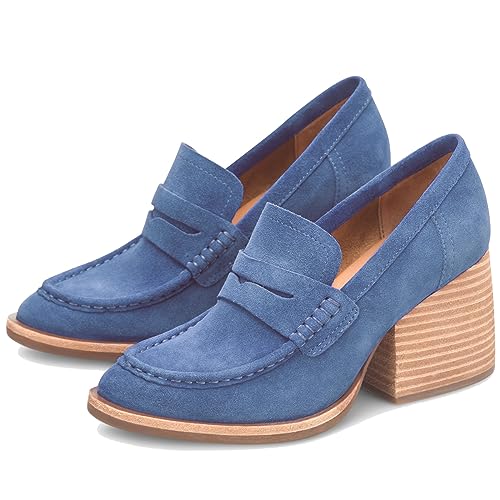 Image of MOOMMO Women Chunky Platform Loafers Pumps Round Closed Toe Slip On Penny Loafers Suede Block High Heels Oxford Shoes Formal Classic Thick Heel Dress Loafer Office Ladies Vintage Comfort 4-11 M US