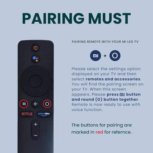 Image of Smart TV Remote Compatible with Mi, Xiaomi & Redmi Smart LED Android TV | Replacement Remote Control with Netflix, Prime Video & Smart Shortcut Keys - Check Image Before Order (LED 648 VC)