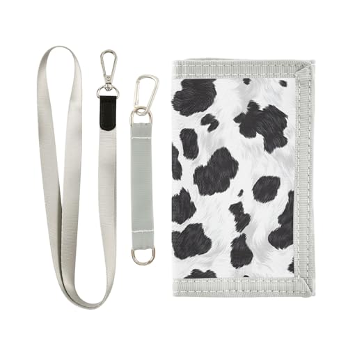 ALAZA Kids Wallets for Boys Girls Toddler Trifold Wallet Children Small Cow Print Pattern with Zipper Coin Pocket