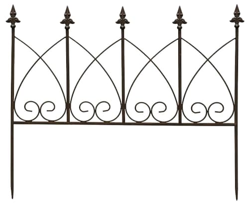 Beetzaun Metall Zum Stecken Beeteinfassung Beetumrandung Antik-Stil Braun...