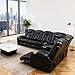 Daydo Sempli Power Reclining Sectional Sofa for Living Room,Modern L-Shaped Black Air Leather Sectional Couch Set,Recliner Sofa Set,with LED Lights,Cup Holder,Storage,Charging Ports,Home Theater Seat
