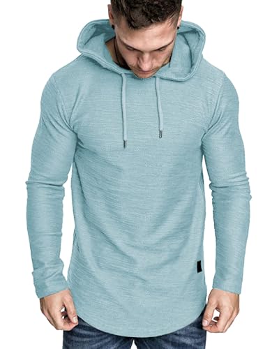 Image of Lexiart Mens Cotton Hoodies Pullover Sport Muscle Workout Shirts