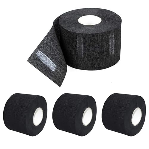 Disposable Barber Neck Strips for Hair Cutting & Shaving – Soft, Stretchable & Hygienic Neck Paper–Black, Red & White Color Options (400, Black)
